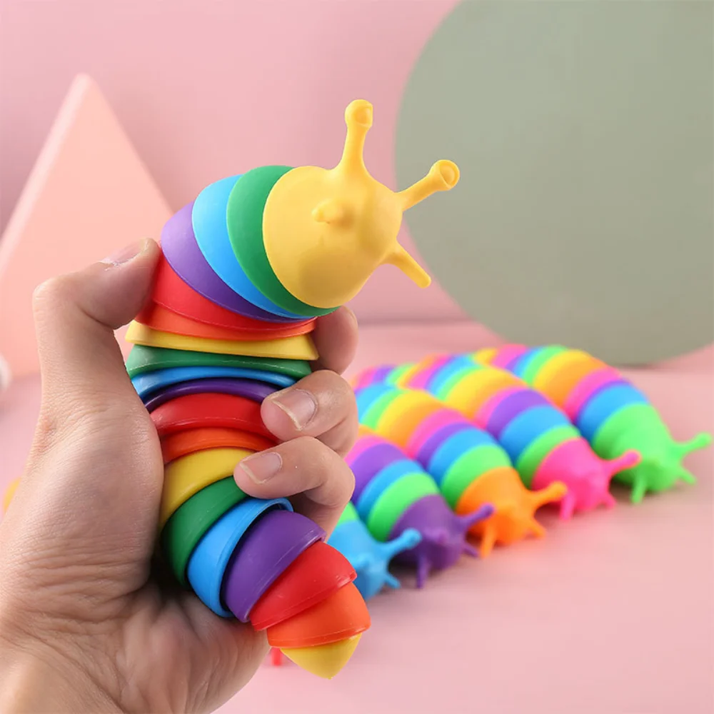 

Stress Reliever Toys Fat Slug Articulated Flexible 3D Slug Fidget Toy Relief Anti-Anxiety Sensory Toys for Children Adult Gifts