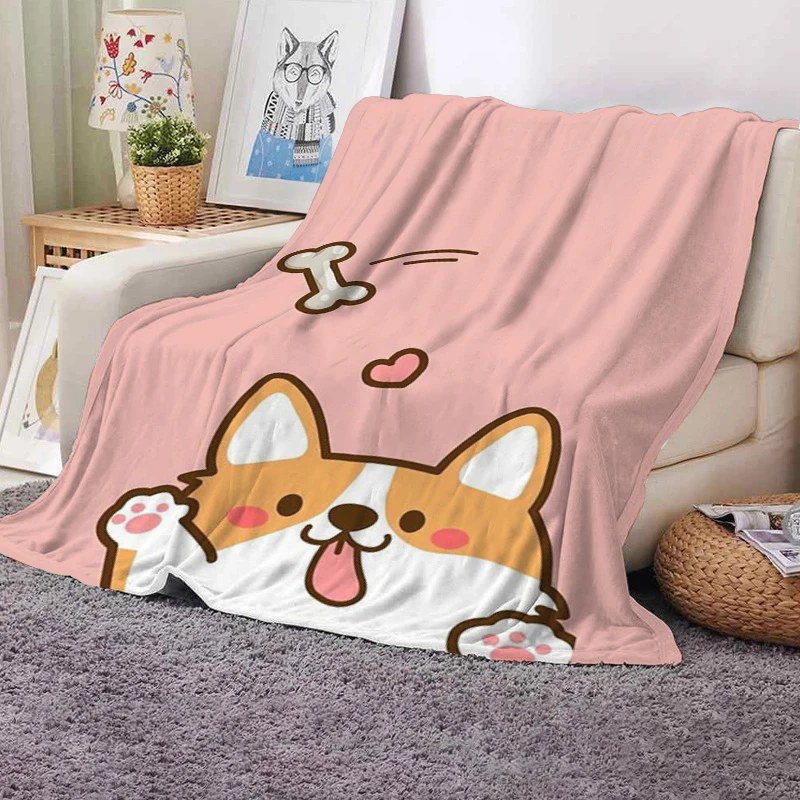 

Kawaii одеяло для гостиной корги стык Декоративные диванные одеяла Спальня украшение покрывало на кровать Бохо Декор для дома
