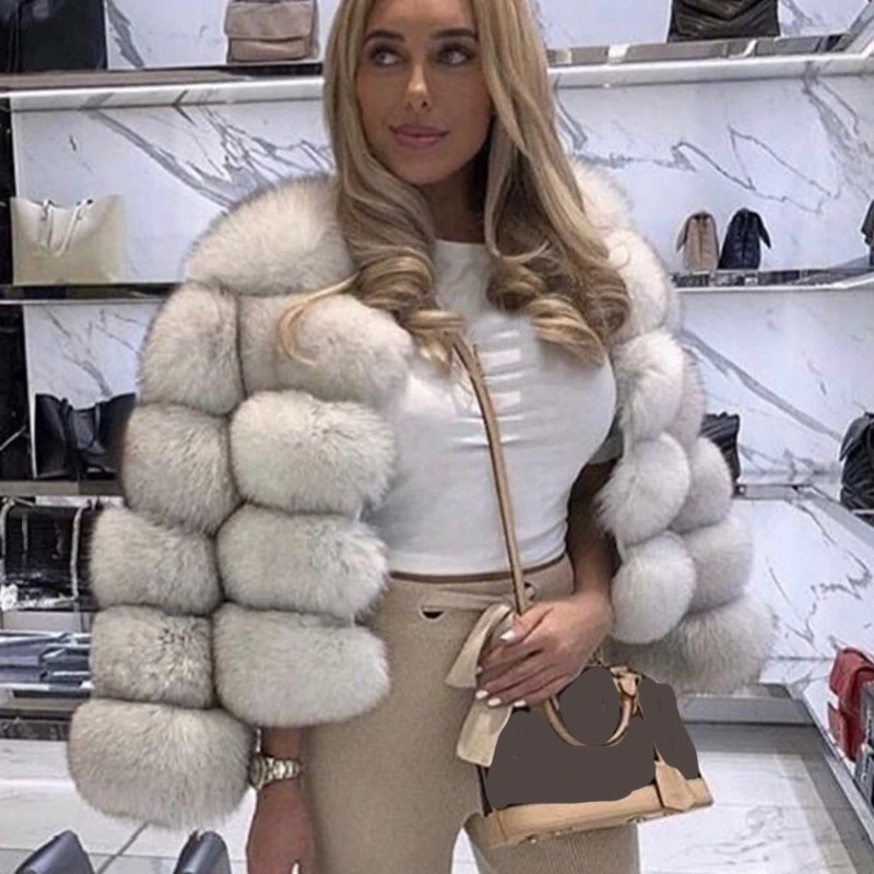 2022 Women's winter jacket fur coat Fashion warm Fox fur coat  casaco inverno feminino plus size    fur jacket