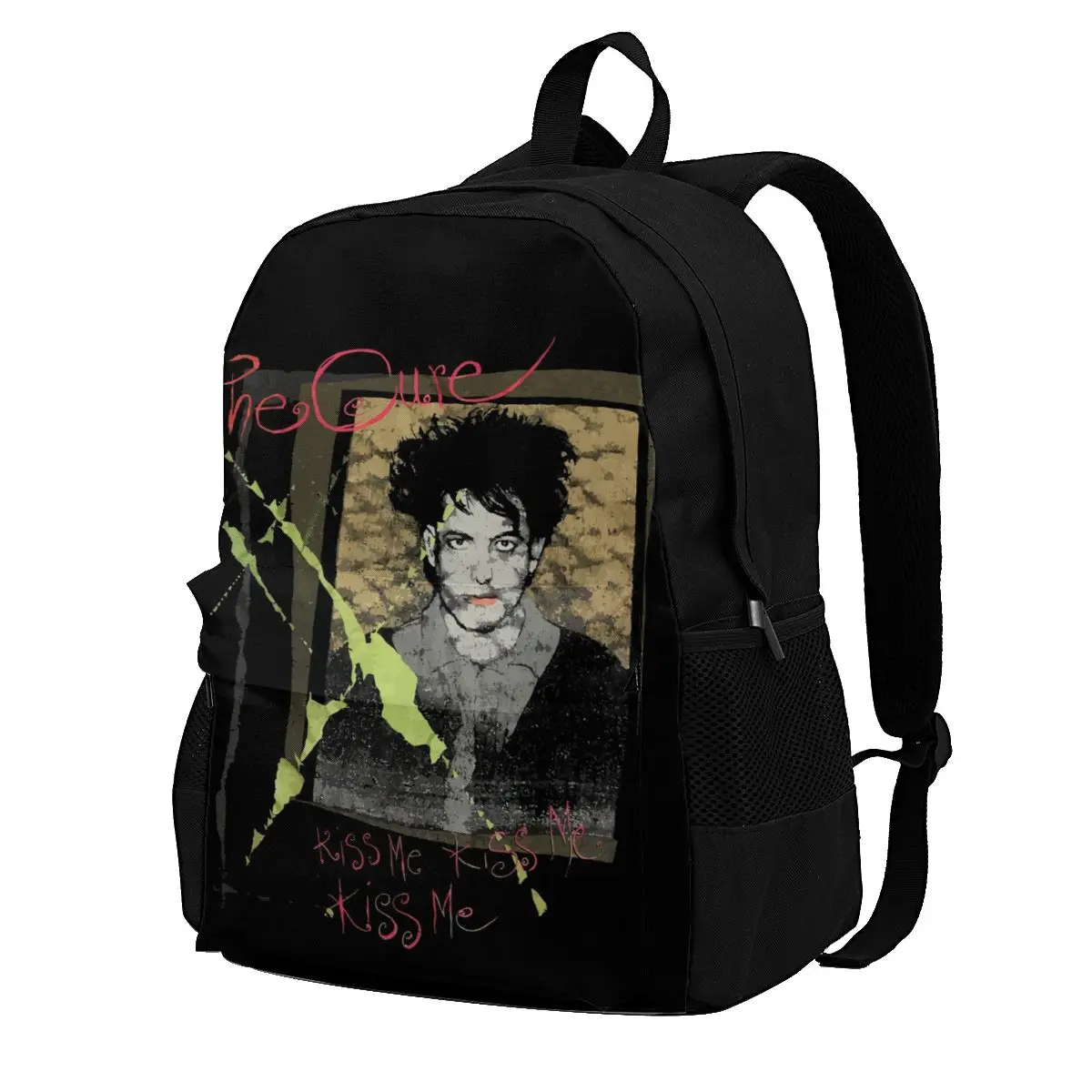 

The Cure - Kiss Me Backpacks music band boy england original punk Polyester Running Unisex Backpack Breathable Sweet Bags