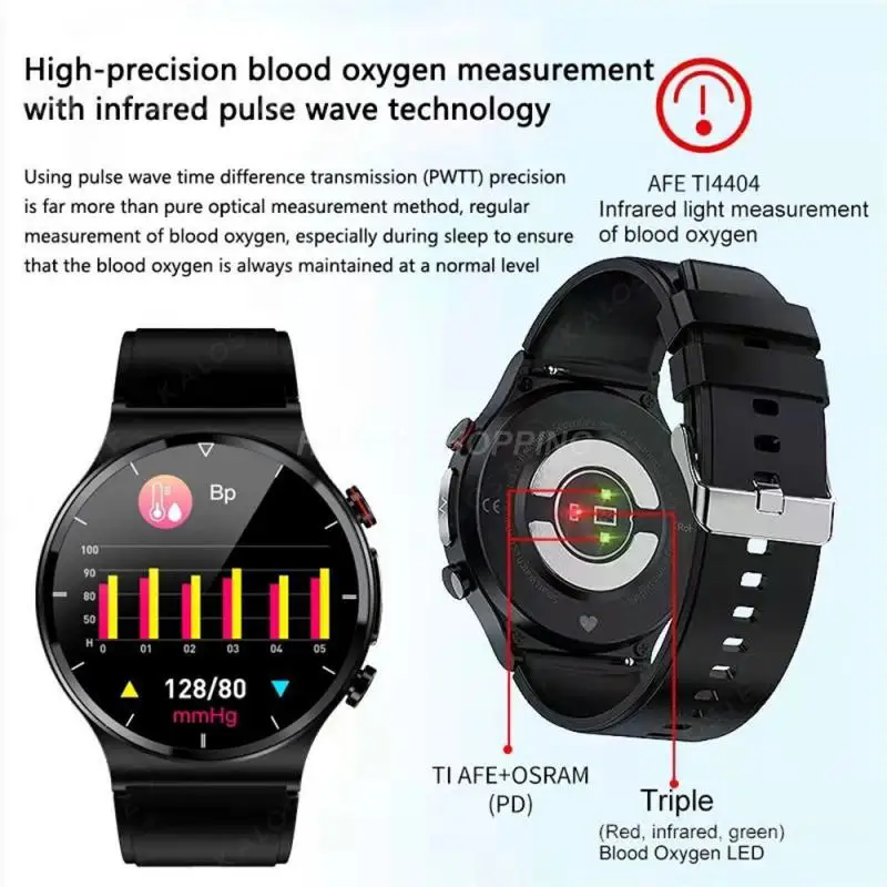 

New ECG+PPG Health Smart Watch Men Blood Sugar Blood Pressure Blood Oxygen Watches IP68 Waterproof Smartwatch Thermometer