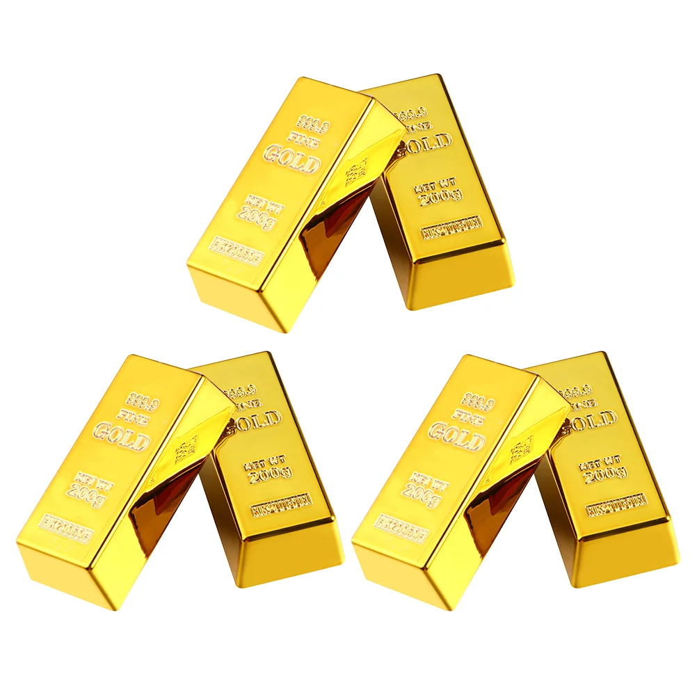 

Gold Bar Brick Fake Bullion Simulation Barsartificial Faux Decorationmini Small Bricks Treasure Golden Simulated Glittering