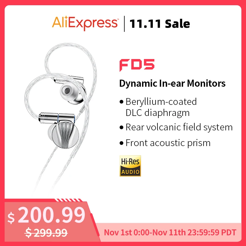 Kup FiiO FD5 Hi-res Beryl Powlekane DLC 1DD Słuchawki Douszne, 2.5mm/3.5mm/4.4mm Dźwięk Basowy, Wysoka Wierność Na PC/Mobile Tanie FiiO FD5 Hi-res Beryl Powlekane DLC 1DD Słuchawki Douszne, 2.5mm/3.5mm/4.4mm Dźwięk Basowy, Wysoka Wierność Na PC/Mobile
