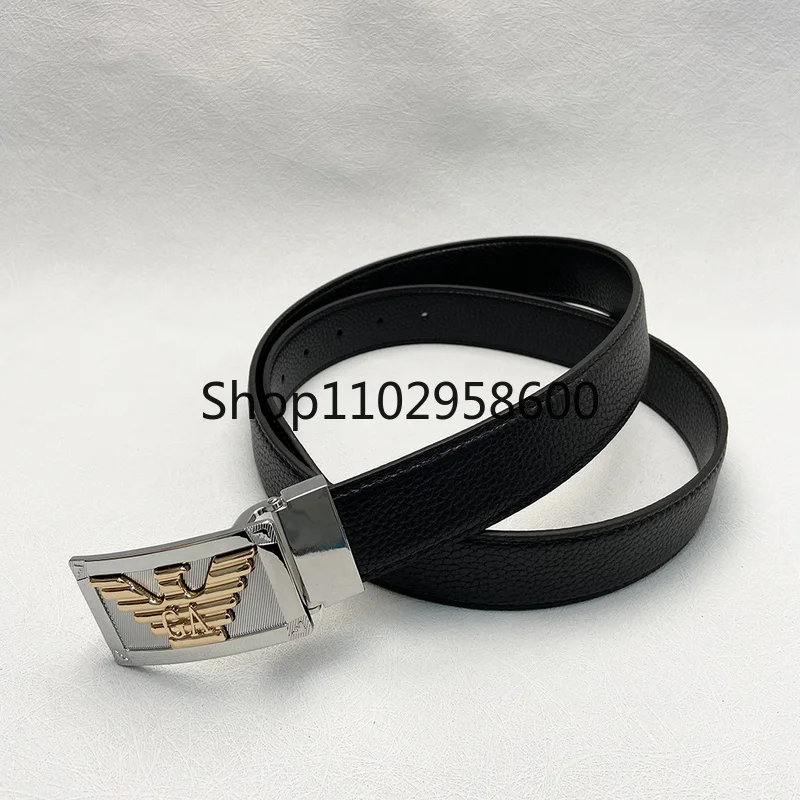 

Ремень с гладкой пряжкой для мужчин и женщин, Модный классический пояс в коробке, дизайнерский повседневный, с надписью, A003