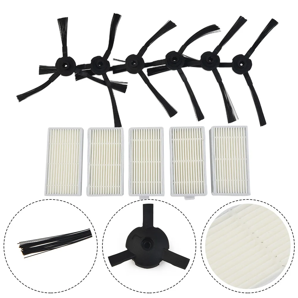 Suitable For Lidl SilverCrest SSR 3000 A1 Sweeper Accessories 6 Side Brushes + 5 Filters Made Of High-quality Materials