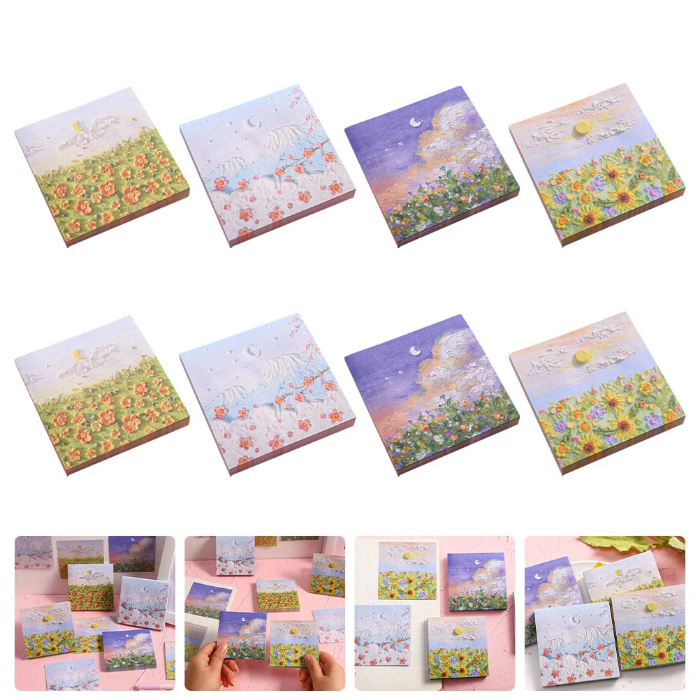 

8pcs Memo Notes Adhesive Memo Pads Decorative Memo Stickers Message Paper