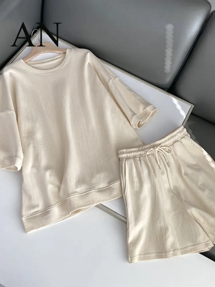 

Новинка лета 2022, свободный спортивный стиль, Удобный домашний модный костюм для отдыха в городском стиле, женские летние шорты, Женский комп...