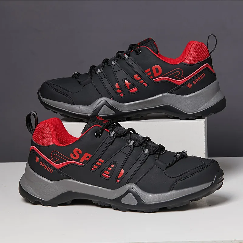 Size 39-47 Black Anti-slip Men's Hiking Shoes Men Walking Shoes Comfortable Breathable Male Trekking Shoes Zapatos De Senderismo