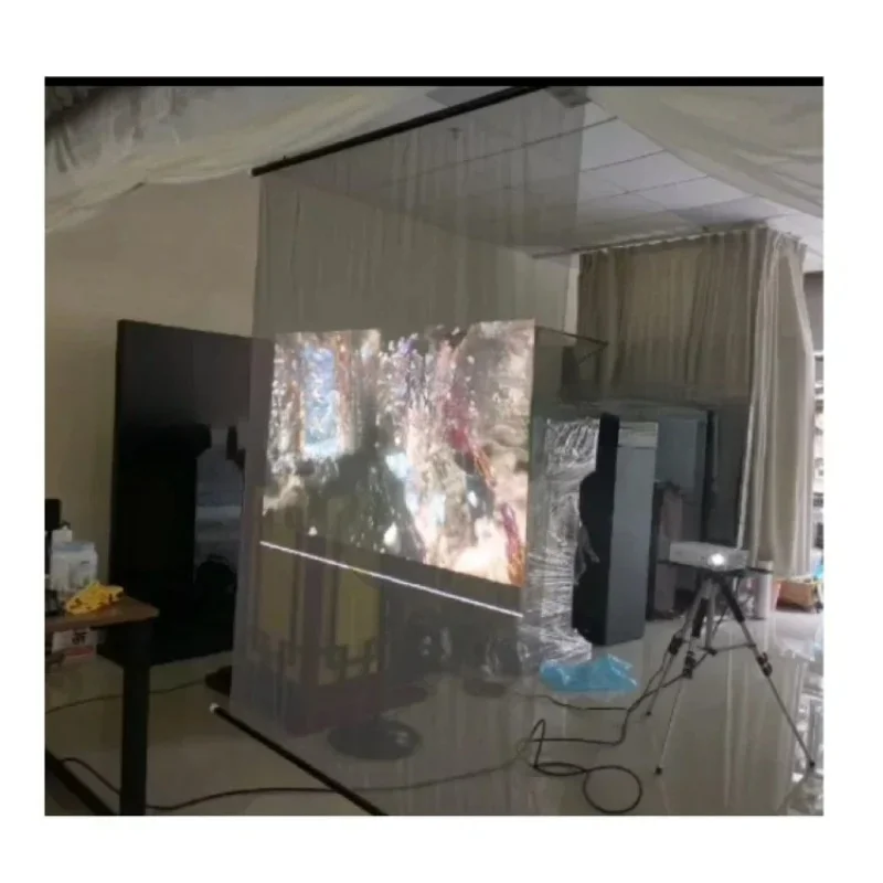 Голограмма Рекламный дисплей Сетчатый экран Сценическое голографическое шоу 3X3M