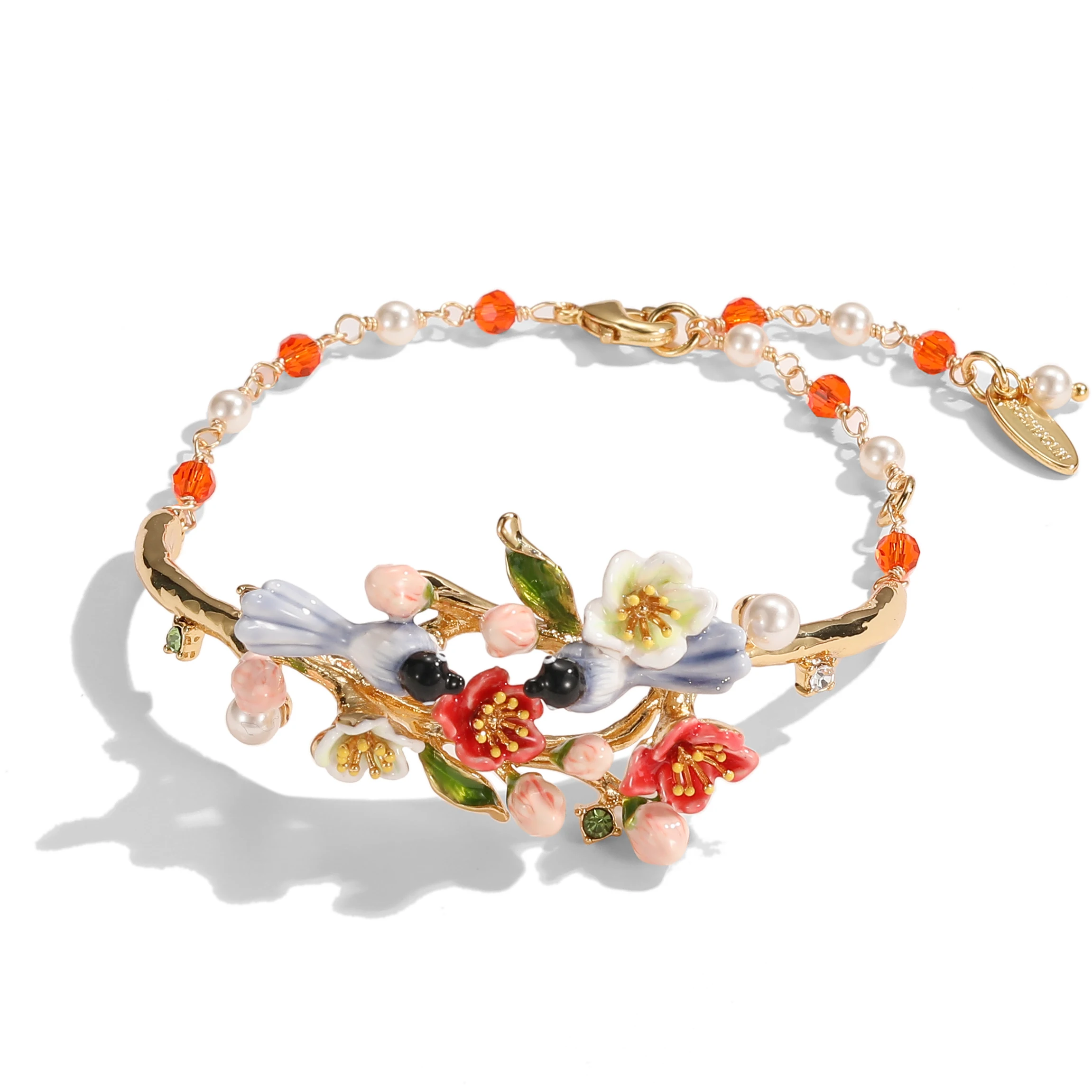 Новый оригинальный дизайн эмалированный двухцветный цветочный розовый бутон