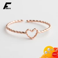 fashion women ring 925 sterling silver fine jewelry accessories heart shaped open finger rings for wedding engagement party gift