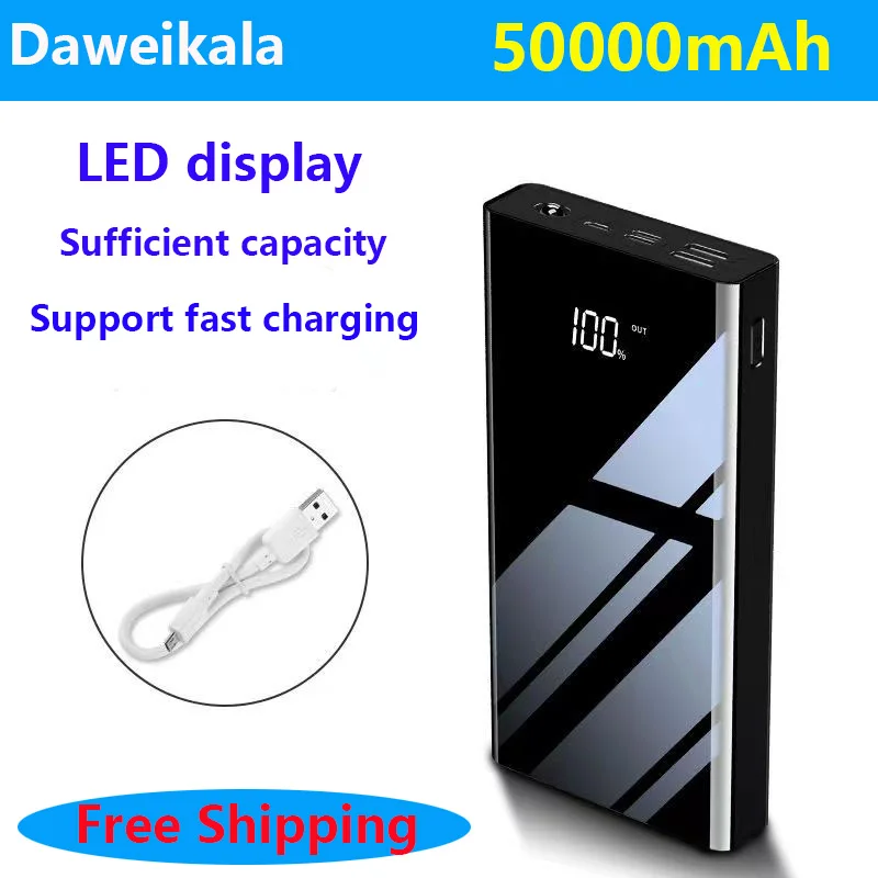 

New Power Pack 50000 MAH LED Display, Equipped with 20W PD Fast Charging Power Pack, Portable Mobile Power Charger for Poverbank