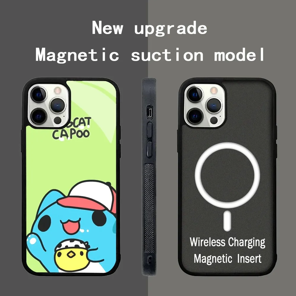 Милый чехол для телефона B-Bugcat C-Capoo IPhone 15 14 13 Pro Max 11 12 Mini Alex зеркальный беспроводной