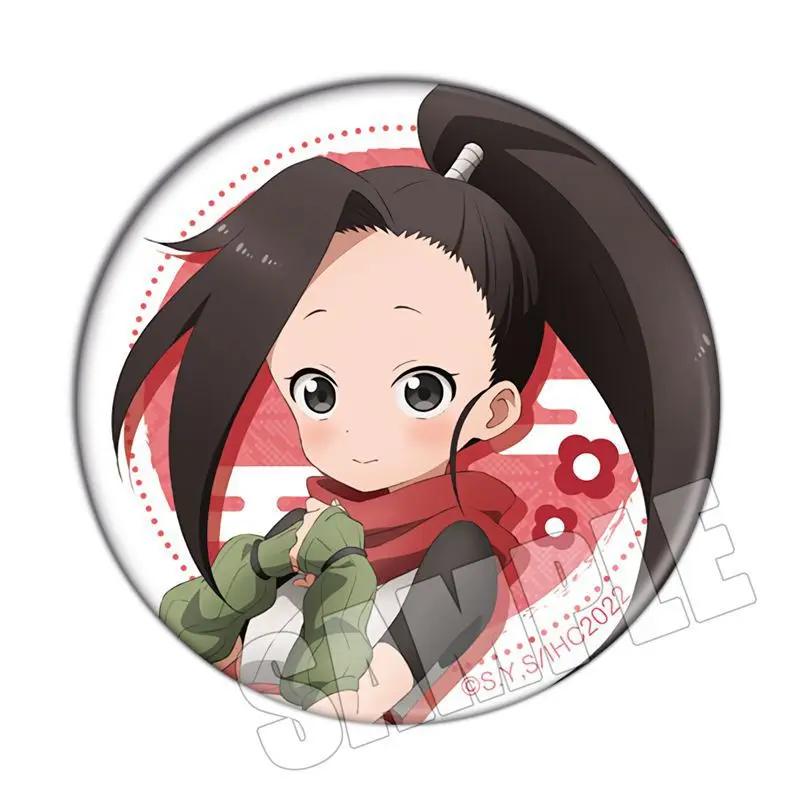 Фото Значок-пуговица Kunoichi Tsubaki, 58 мм, круглый, железный, в стиле Heart of Kunoichi №1