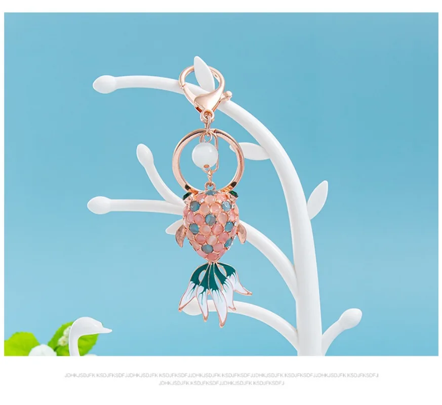 Уникальный Опалиновый Строительный Брелок С Дизайном Золотая Рыбка Модная Милая