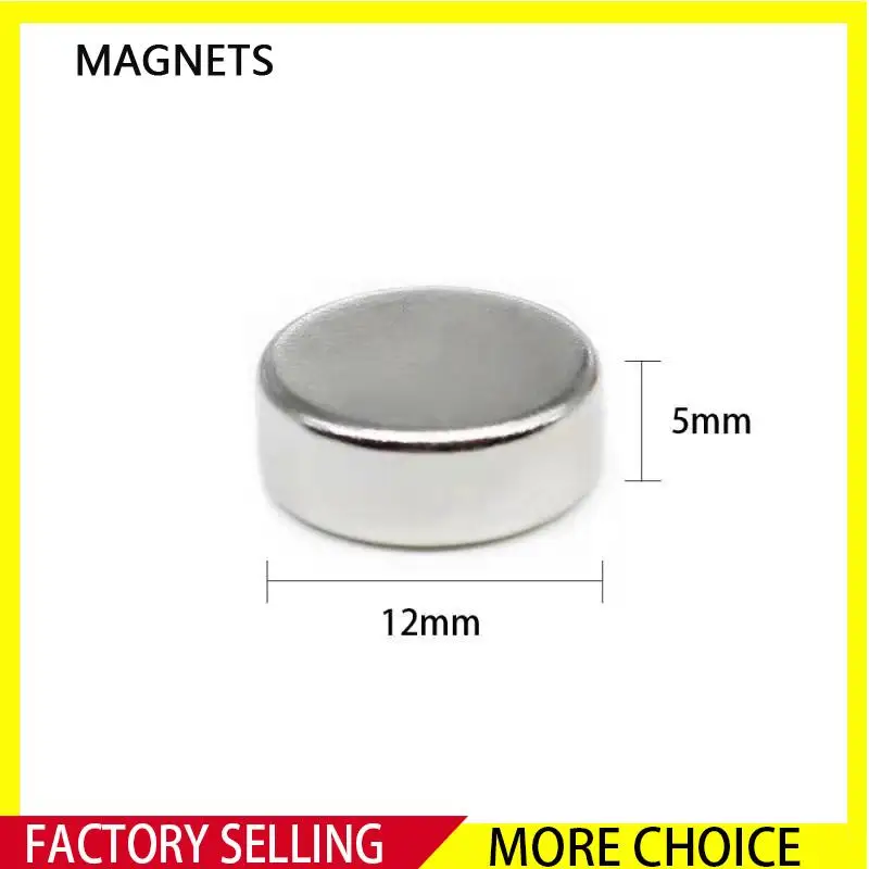 

5/10/20/50/100PCS 12x5 Powerful Strong Magnetic Magnets Disc 12mmx5mm Neodymium Permanent Magnet 12x5mm Round Search Magnet 12*5