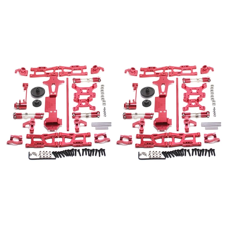 

2X For Wltoys 1:14 144001 RC Car Full Upgrade Spare Parts Metal C Seat Steering Cup Swing Arm Central Drive Shaft,Red