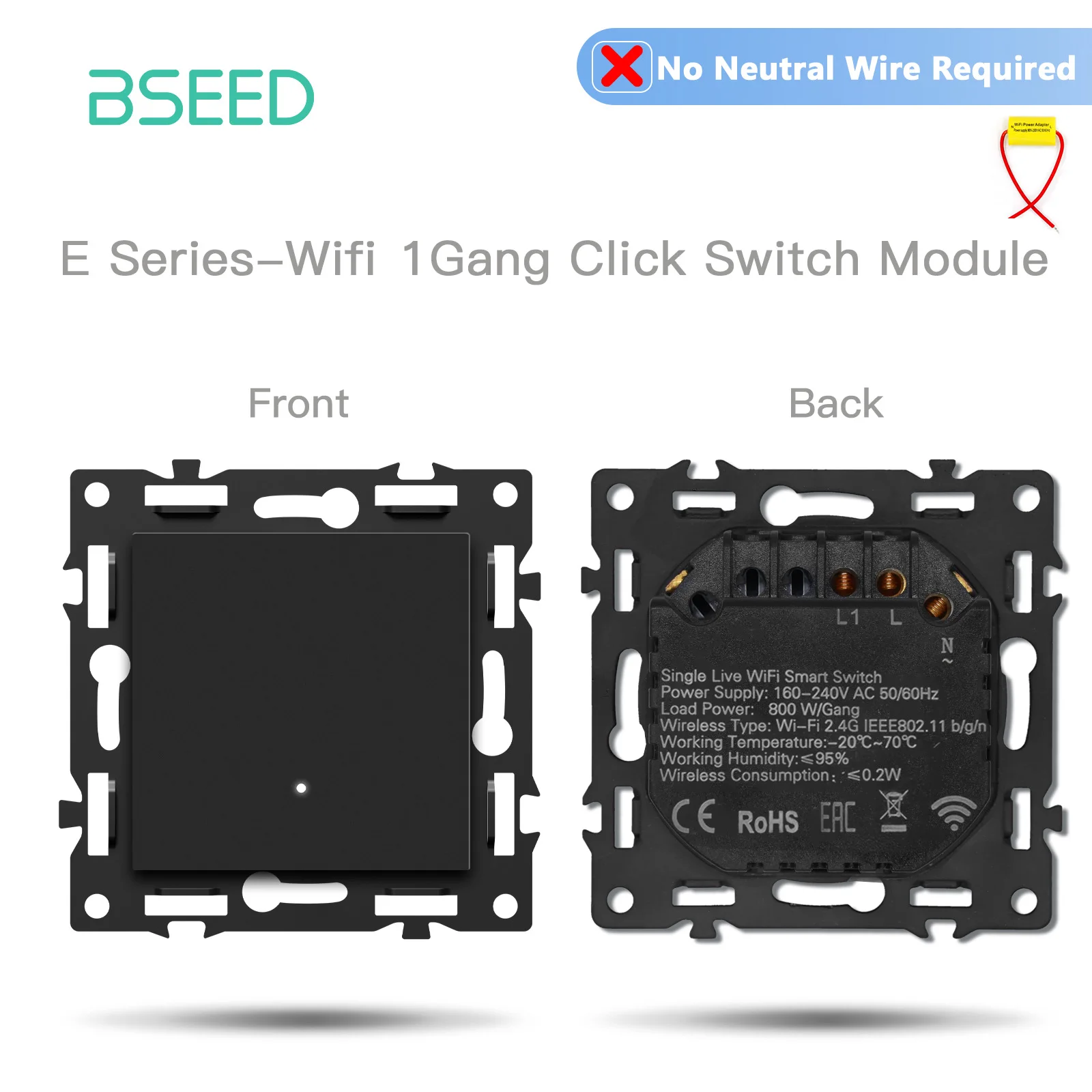 

BSEED E Series Однокнопочный Wi-Fi выключатель