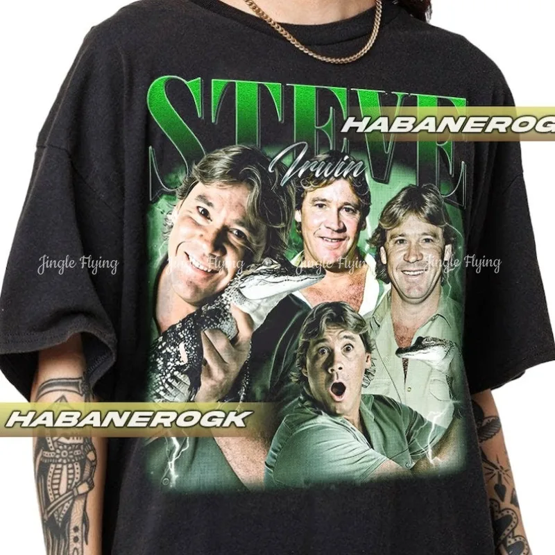 Ограниченная винтажная футболка Steve Irwin подарочная унисекс для женщин и мужчин