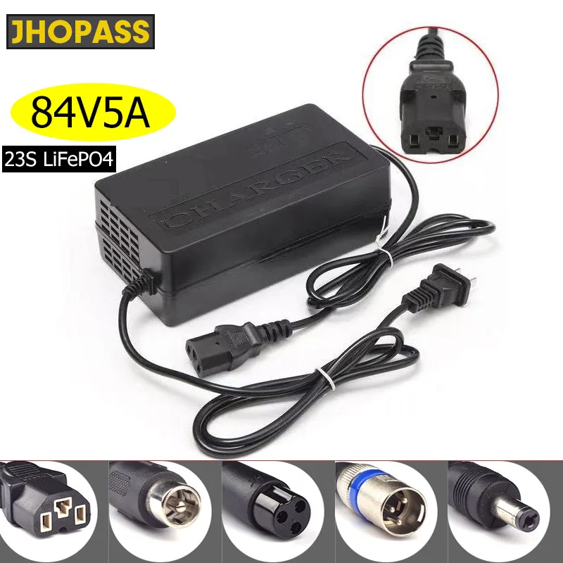 

84V5A Lithium Battery electric bike Charger For 23S 73.6V LiFePO4 battery pack e-bike Charger high quality Plug EU/US/UK/AU