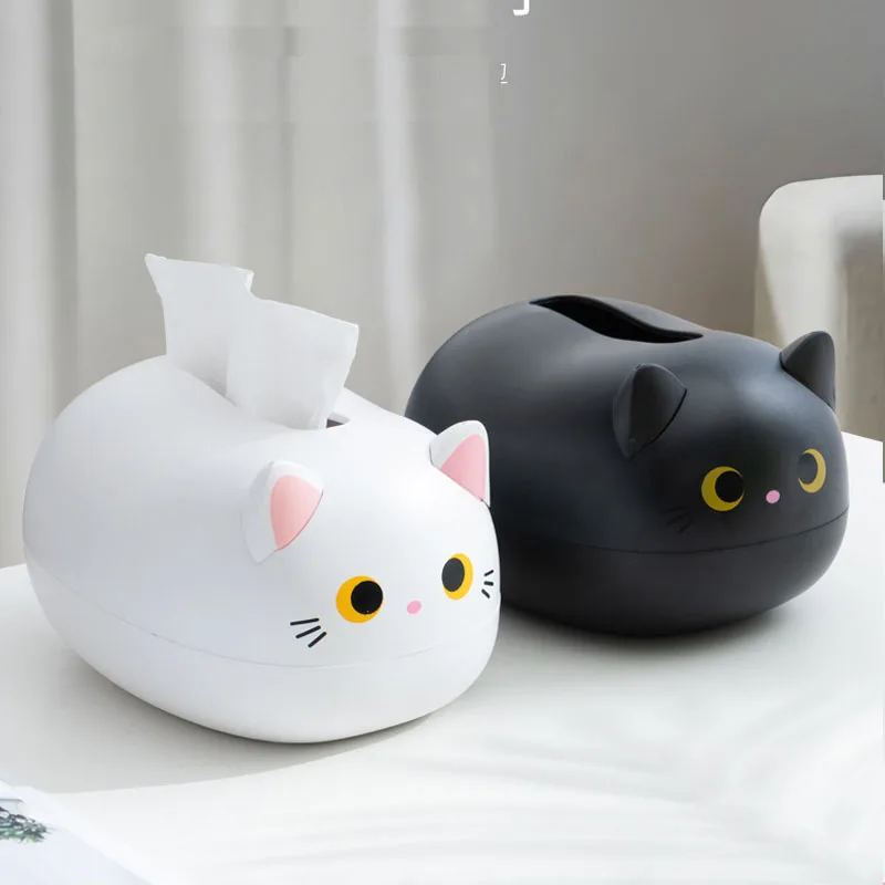 Кавайная кошка коробка для салфеток Настольный держатель туалетной бумаги