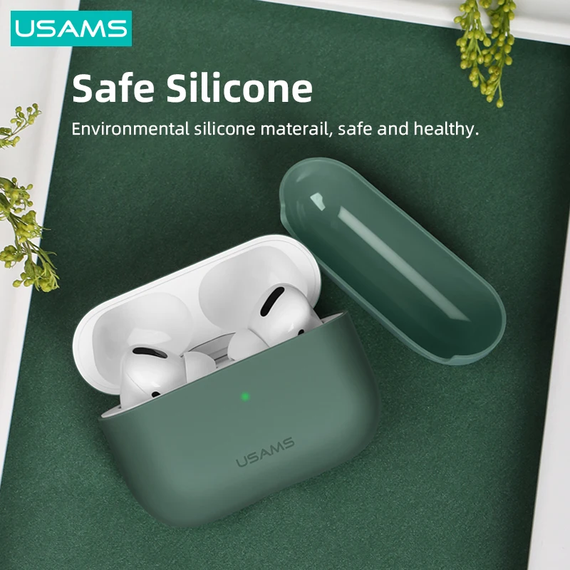 USAMS силиконовые полностью защитные чехлы для наушников Apple AirPods Pro 2019