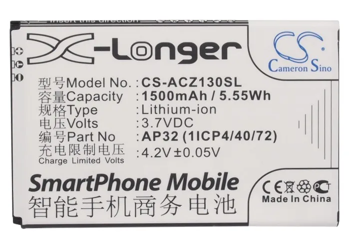 Высококачественный аккумулятор Cameron Sino AP32 (1ICP4/40/72) KT.0010K.005 для Acer Liquid Z130 Duo Z3 Dual SIM