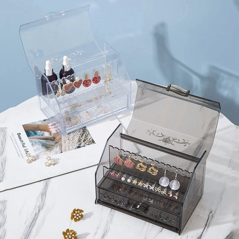 

Многофункциональный акриловый Органайзер для ювелирных изделий, чехол, кольцо, серьги, браслет, ожерелья, чехол для хранения ювелирных изделий