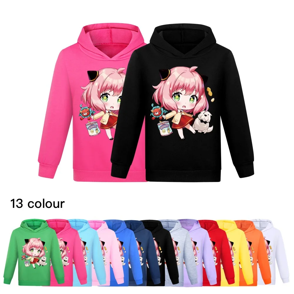 

Anya Forger Clothes Kids Cartoon SPY X FAMILY Printed Hoodie Teen Girls Sweatshirt Children's Clothing Boys Spring Autumn Coats