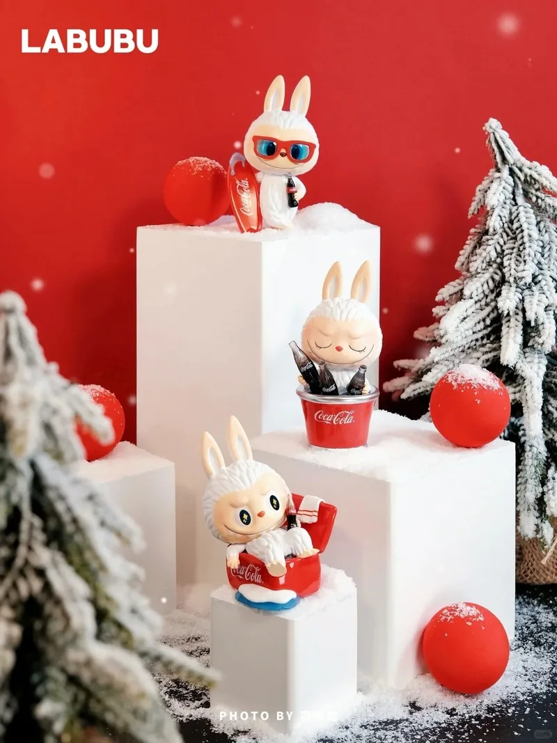 Popmart Labubu Рождественская кока-кола совместимая серия слепая коробка торцевая