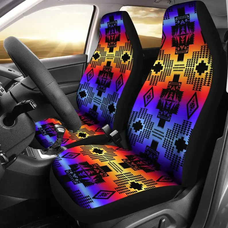 

Black Sunset, Gift Present Idea, Multi Colored, 2 Front Seat Covers, Car Seat Covers Pair, Seat Cover for Car,