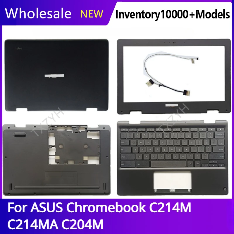 

New Original For ASUS Chromebook C214M C214MA C204M Laptop LCD back cover Front Bezel Hinges Palmrest Bottom Case A B C D Shell