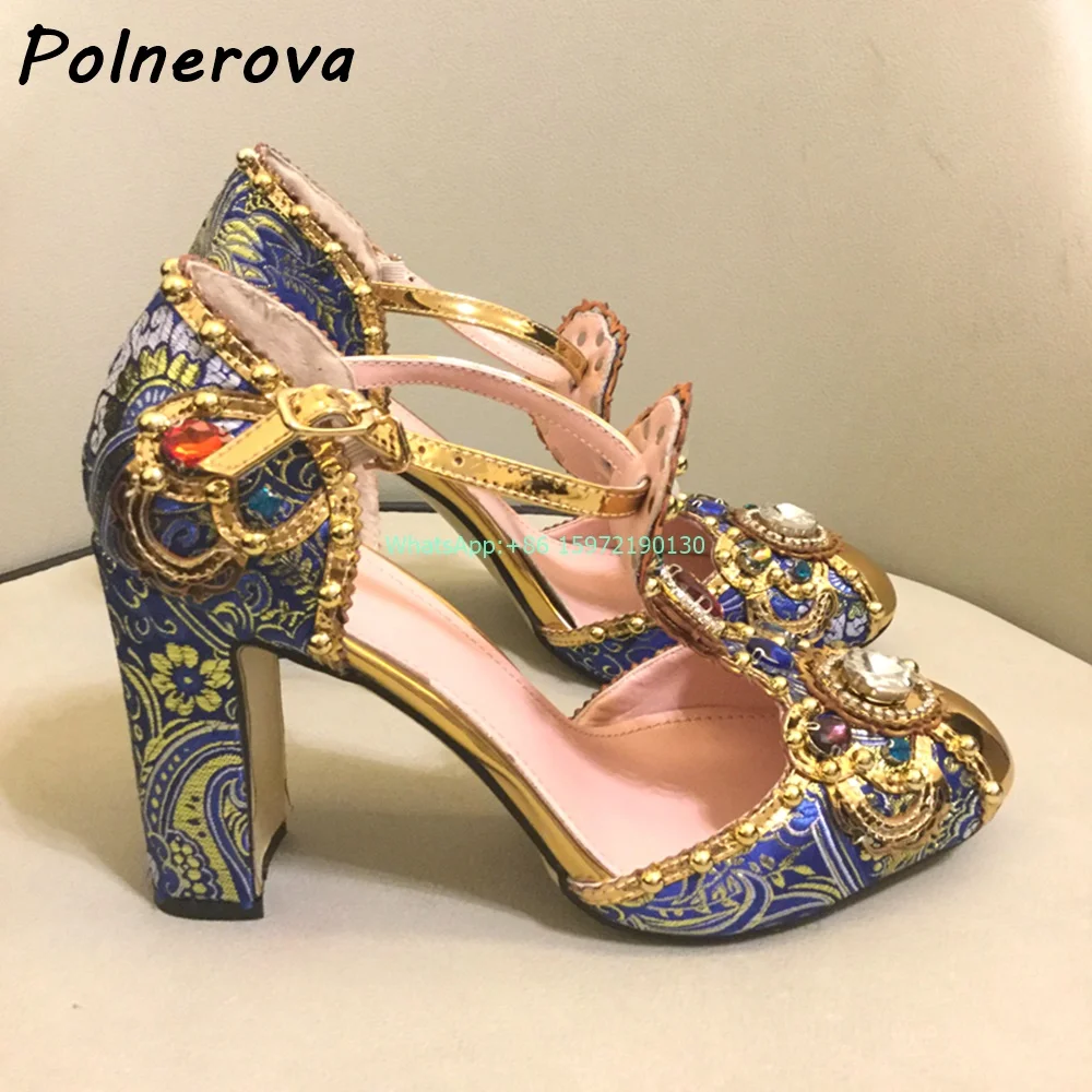 Женские сандалии с цветочным жемчугом Т-образный ремешок заостренный носок