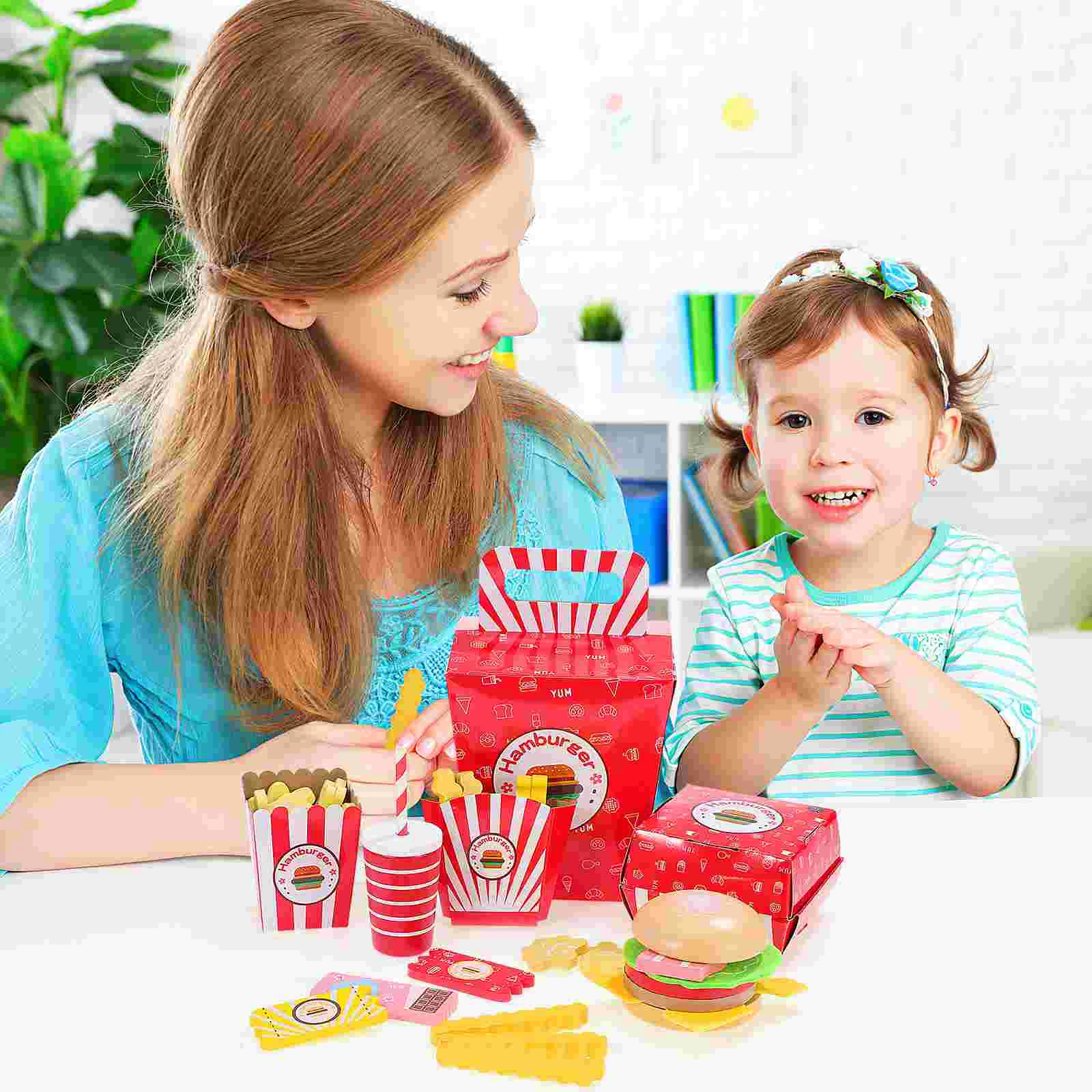 Гамбургер картофель фри комбинированная имитация еды игрушка для детей игровой