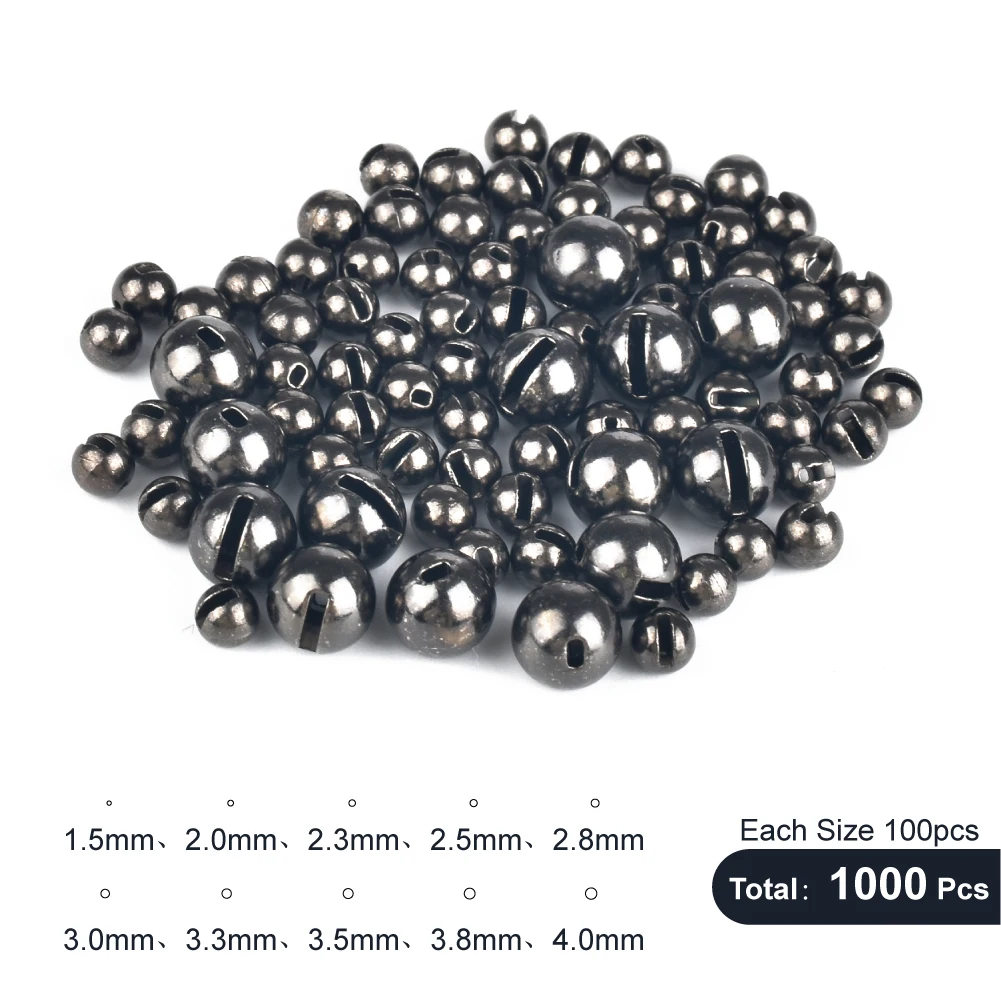 MUUNN Tungsten Combo Slotted Beads,1.5-4.0mm Fly Tying DIY Material,Fly Fishing Beads Trout Perch Panfish Fishing Accessories enlarge