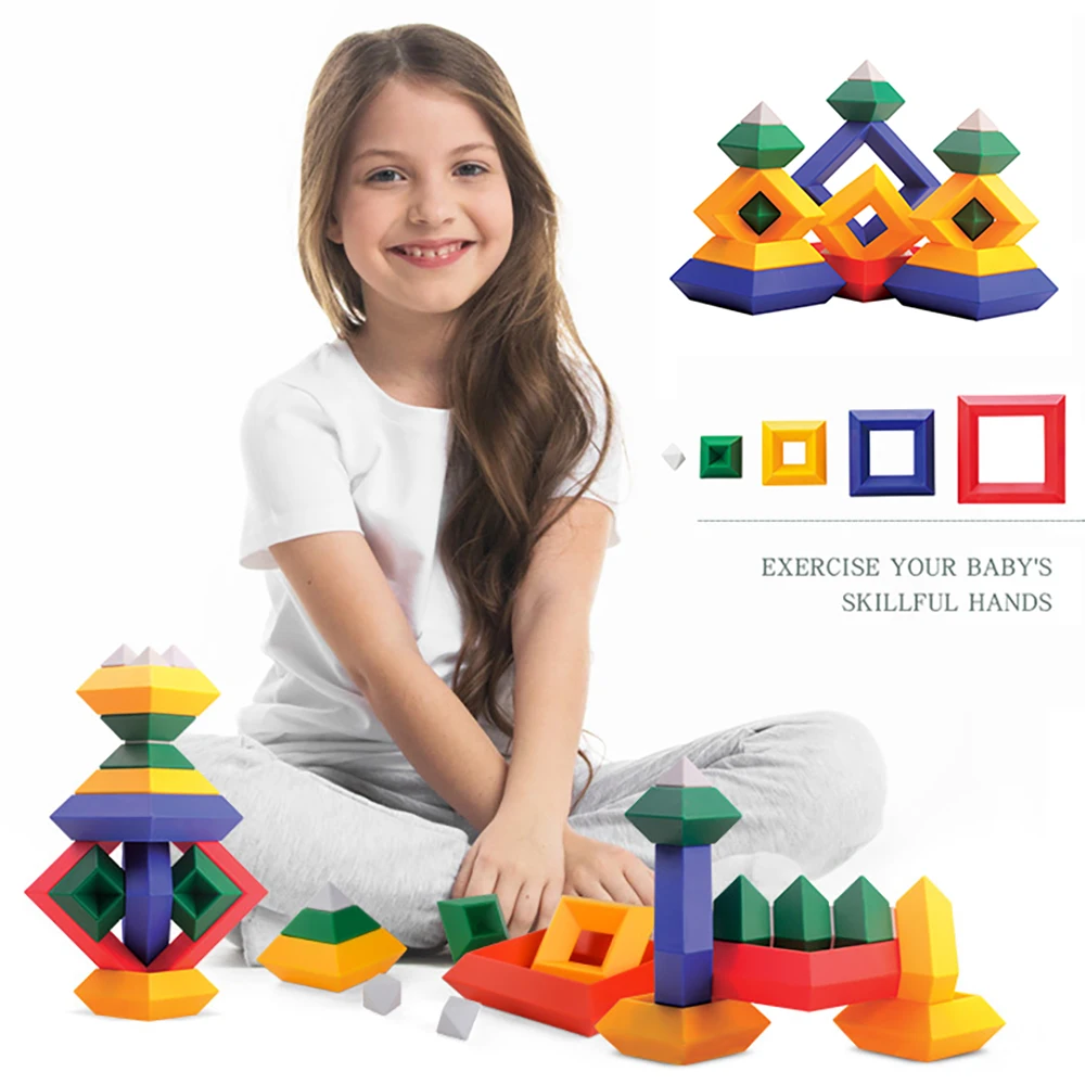 Пирамида Монтессори строительные блоки детская игрушка набор для укладки 3D