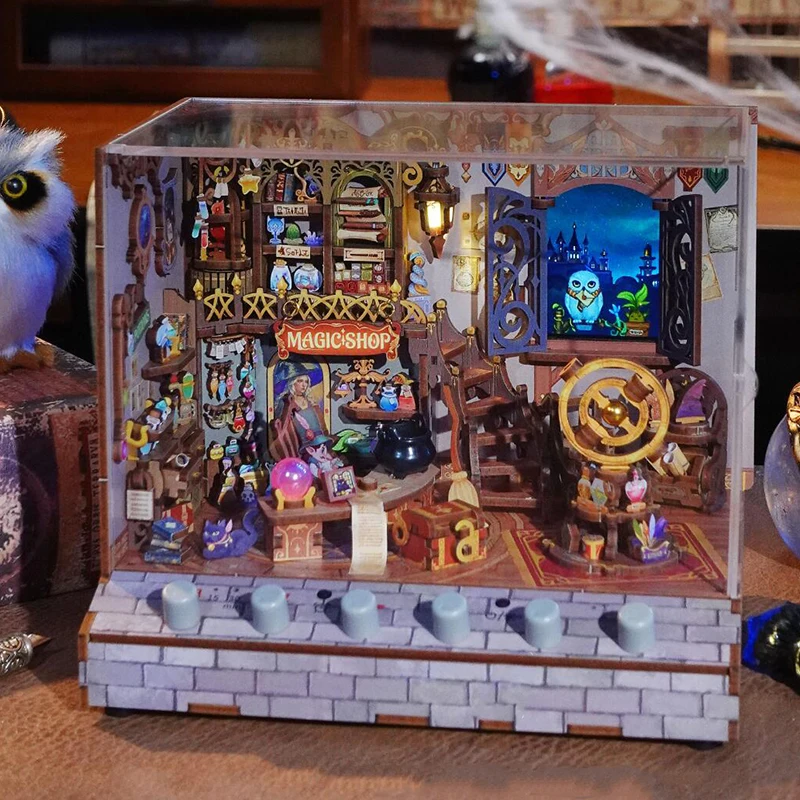 Набор деревянных миниатюрных моделей сделай сам Волшебный Магазин домик