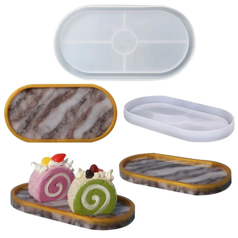 

Tray Resin Mould Craft Oval Making Dish Ashtray Epoxy Silicone Office Home Decoration Mold Candle Holder Polymer Clay Art Decor