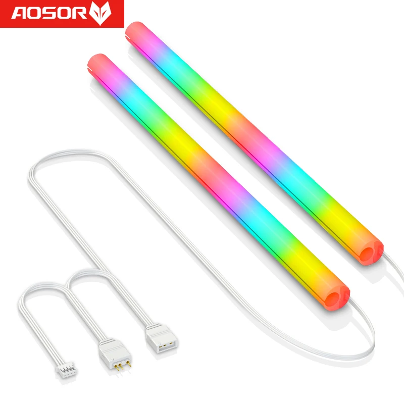 

CoolMoon 2pcs Luminous Water Cooling Tube Sleeve Aura SyncTube Silicone Luminous Water Cooling Tube Computer Case Decoration RGB