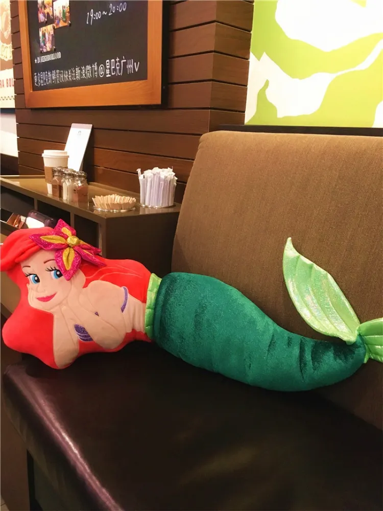 

Large Disney Mermaid Dolls Peripheral Products 120cm Ariel Princess Humanoid Large Throw Pillow Christmas Gifts For Children