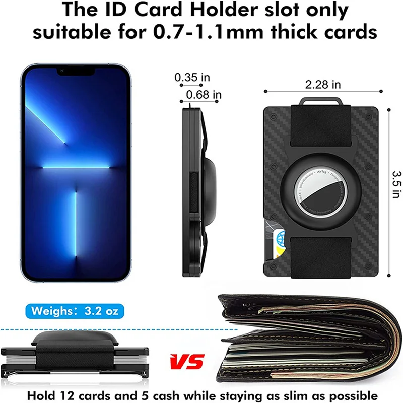 New Rfid Card Holder Men Women Airtag Thin Wallet Money Bag Metal Purse Slim for Apple Tracker Air Tag 2023 Carbon Fiber Case