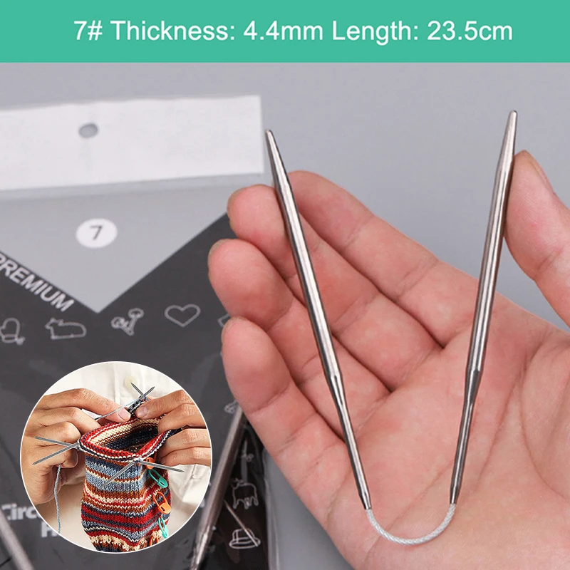 

Circular Knitting Needle Stainless Steel Knitting Needles Round Needle Magic Loop for DIY Crafts Sweaters Hats Socks