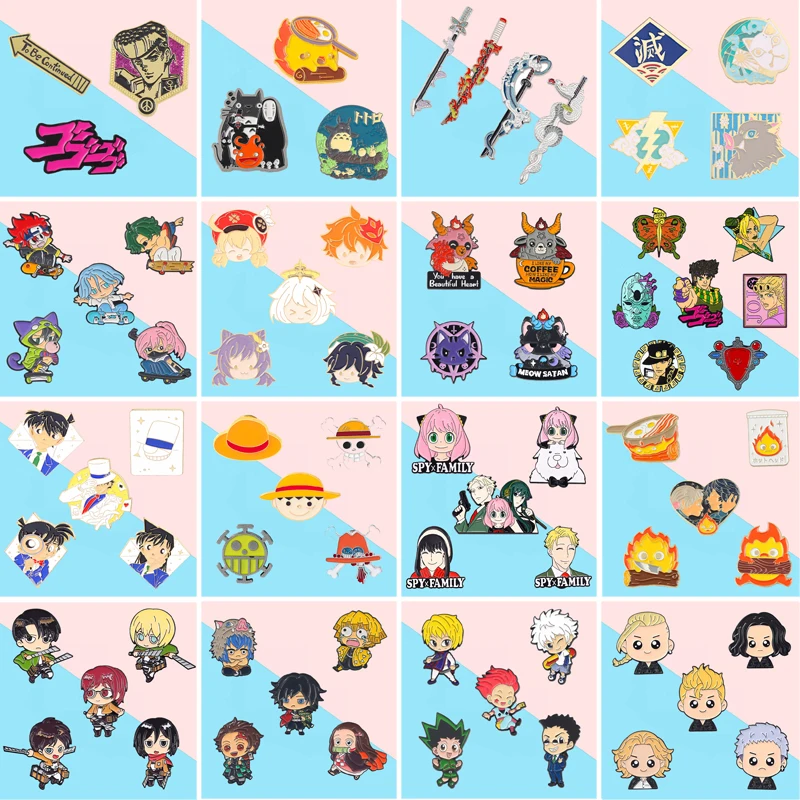 

Cartoon Anime Game Video Peripheral Enamel Pins Set Handsome Character Character Weapon Animal Alloy Brooch Badge Jewelry Gift