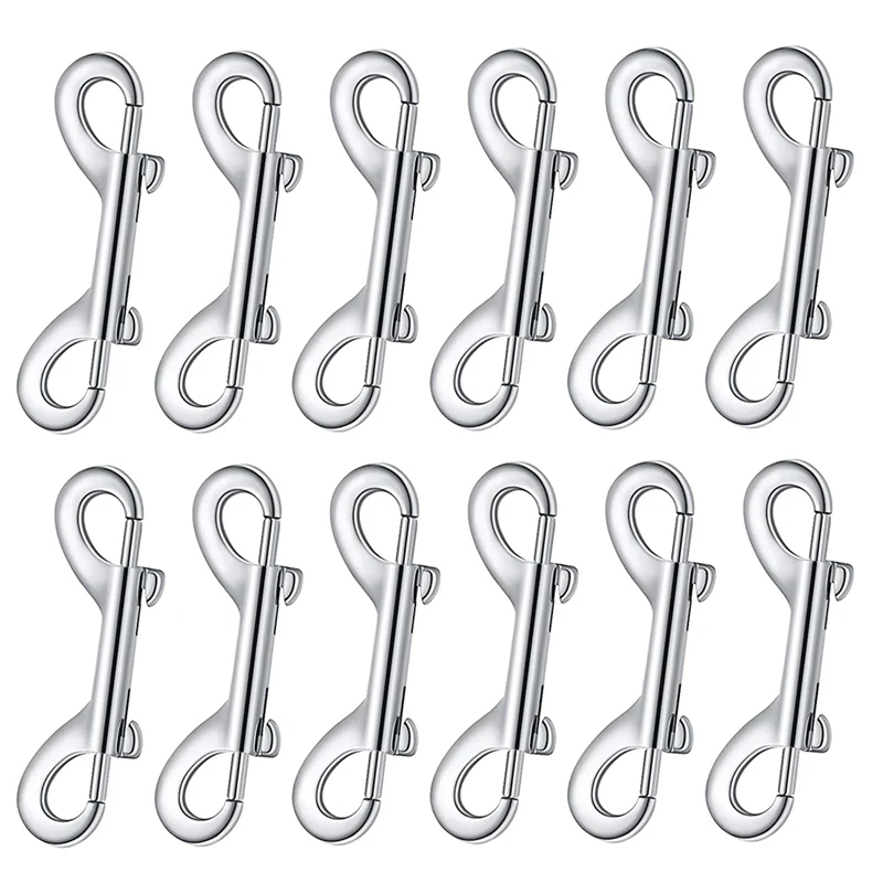 

12 Pieces Double Ended Bolt Snaps Hook Zinc Alloy Double Trigger Clips Home Pet Accessory For Linking Dog Leash