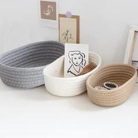 hand woven storage basket nordic style cube folding organizers for room office simple desktop organizer cosmetics snack baskets