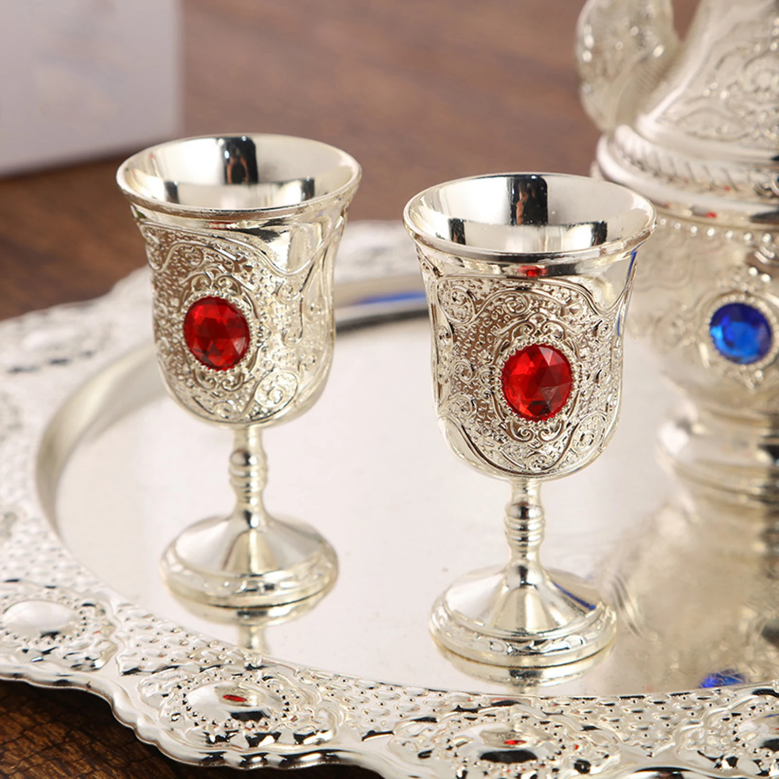 Роскошный винтажный Турецкий кофейник чайный набор украшения с 6 чашками поднос