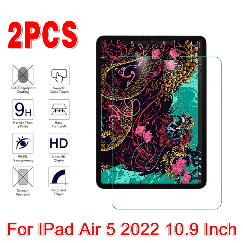 

2Pcs Screen Protector Film for Apple IPad Air 5 2023 10.9" Explosion-proof Tablet Tempering Membrane Anti-glare Tempered Glass