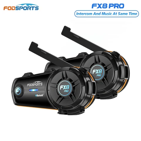2 Шт.Fodsports FX8 Pro Мотоциклетный Домофон Bluetooth-гарнитура Для Шлема 8 Гонщиков FM-радио.