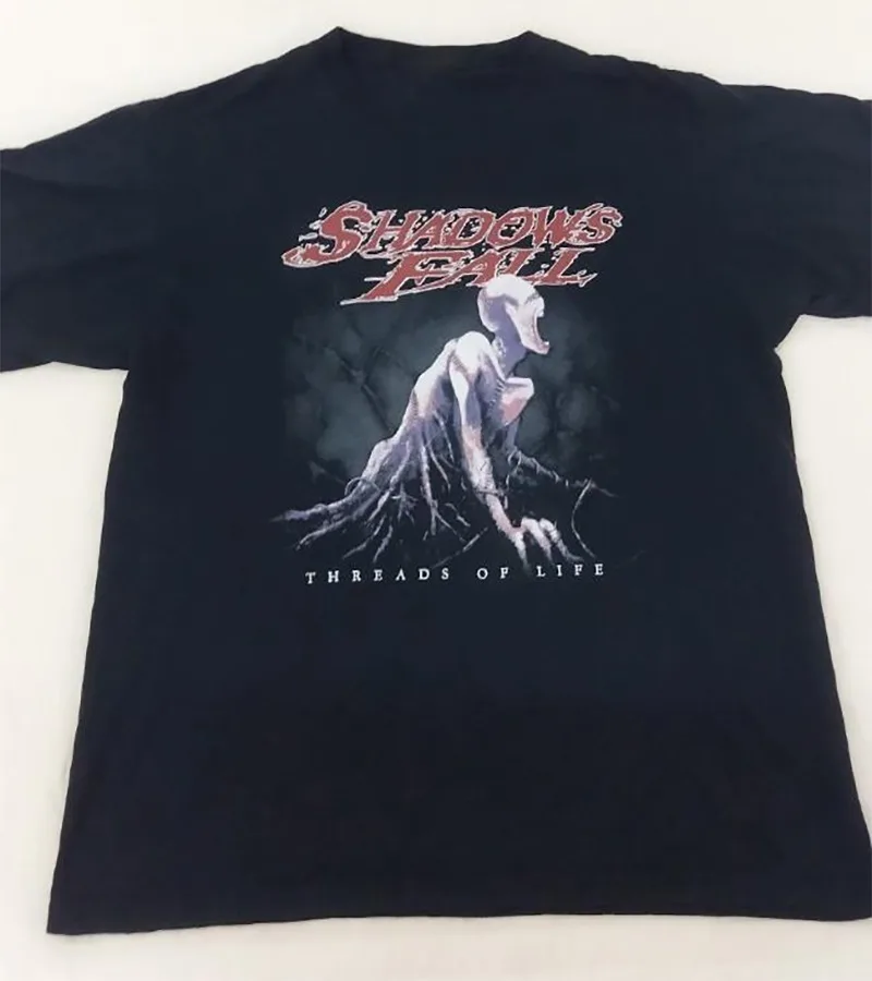 Черная хлопковая Футболка с принтом Тени жизни S 234XL JK475