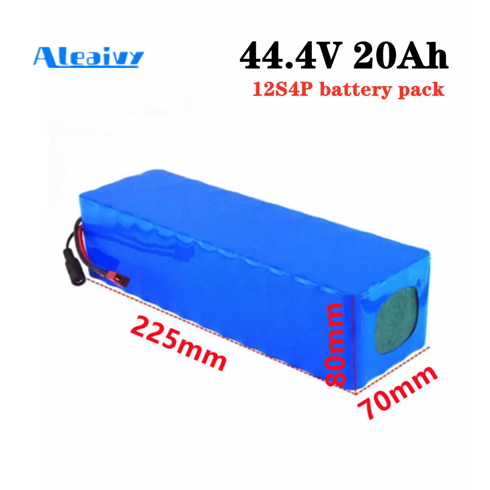 

Aleaivy 44.4V 12S4P 20Ah 50.4V 18650 lithium battery pack for ebike electric car bicycle scooter wheelbarrow With balance 30A B